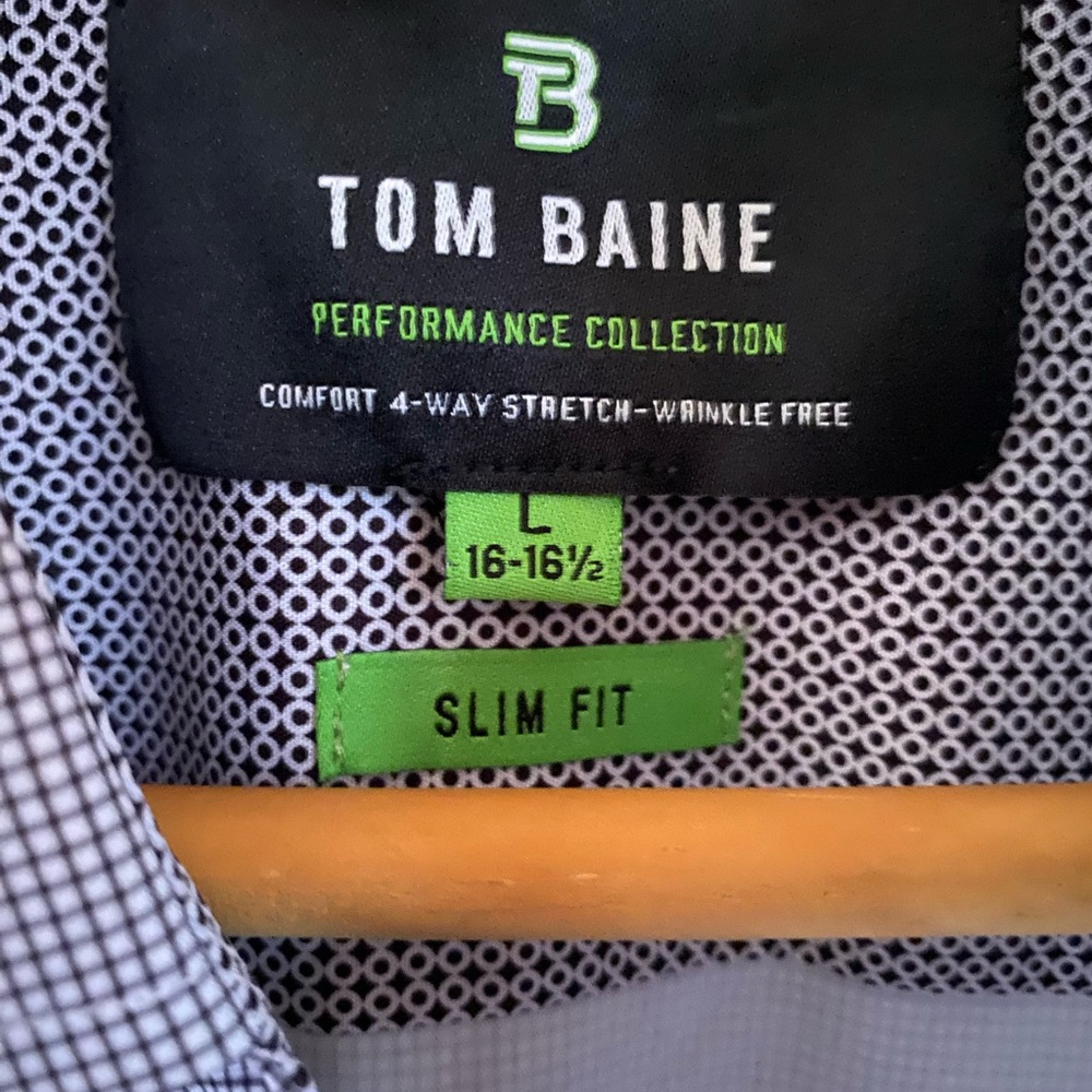 Tom Blaine Gray Button Down Performance Shirt Siz… - image 3